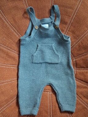 Carter's Teal Knit Baby Overalls with Pocket